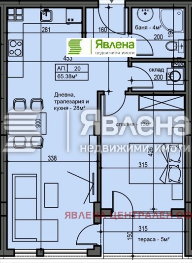 Продаја  1 спаваћа соба Софија , Надежда 1 , 73 м2 | 54640909 - слика [4]