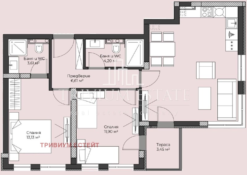 На продаж  2 спальні Пловдив , Христо Смирненски , 100 кв.м | 16333674 - зображення [17]