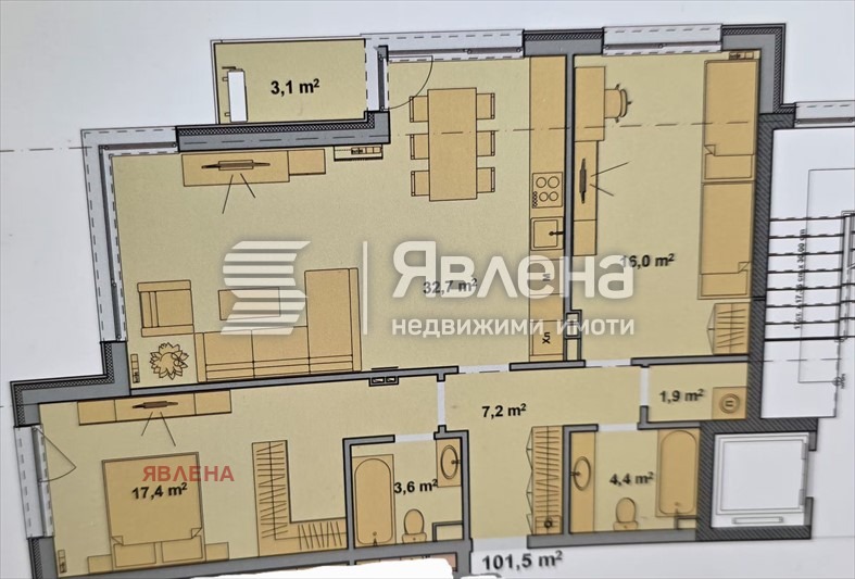 Продава 3-СТАЕН, гр. София, Малинова долина, снимка 3 - Апартаменти - 54622277