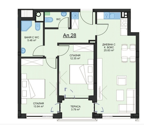 Продава 3-СТАЕН, гр. София, Малинова долина, снимка 2 - Aпартаменти - 48399348