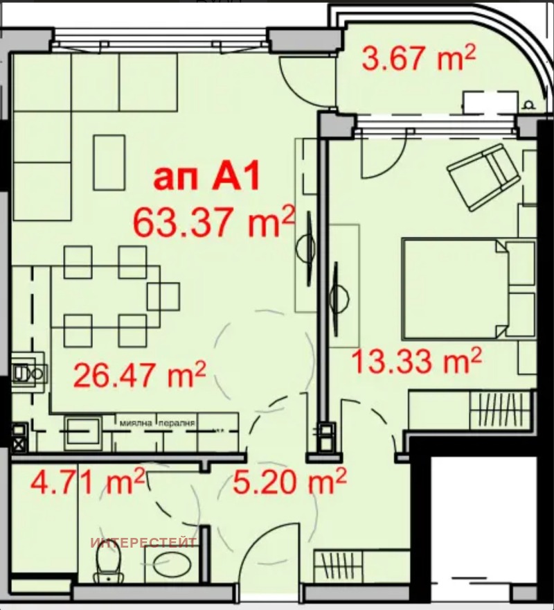 Продава 2-СТАЕН, гр. Бургас, Изгрев, снимка 5 - Апартаменти - 53534207