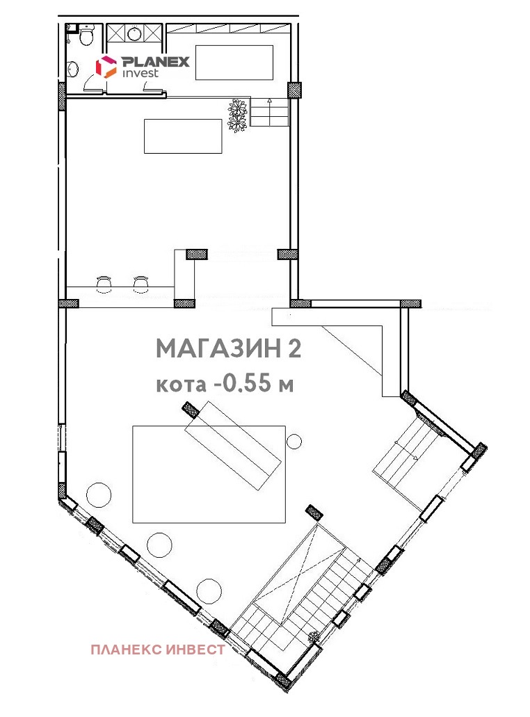 Till salu  affär Sofia , Manastirski livadi , 459 kvm | 76756813