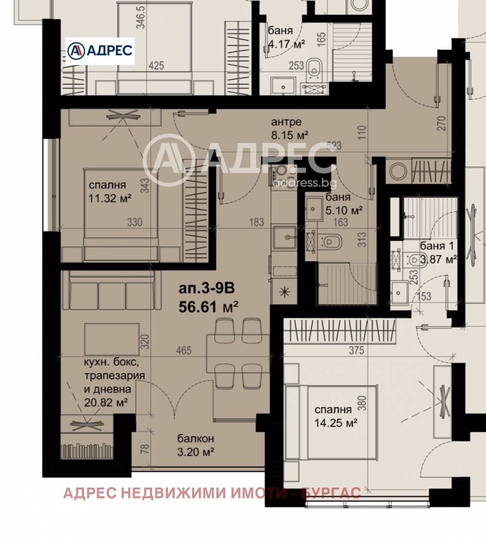 Продава 2-СТАЕН, гр. Бургас, Изгрев