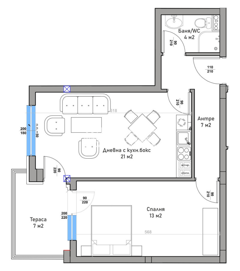 Продава 2-СТАЕН, гр. Пловдив, Кючук Париж, снимка 3 - Апартаменти - 53424697
