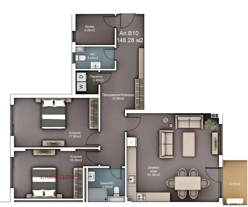 Продаја  2 спаваће собе Варна , м-т Евксиноград , 148 м2 | 48847405 - слика [3]