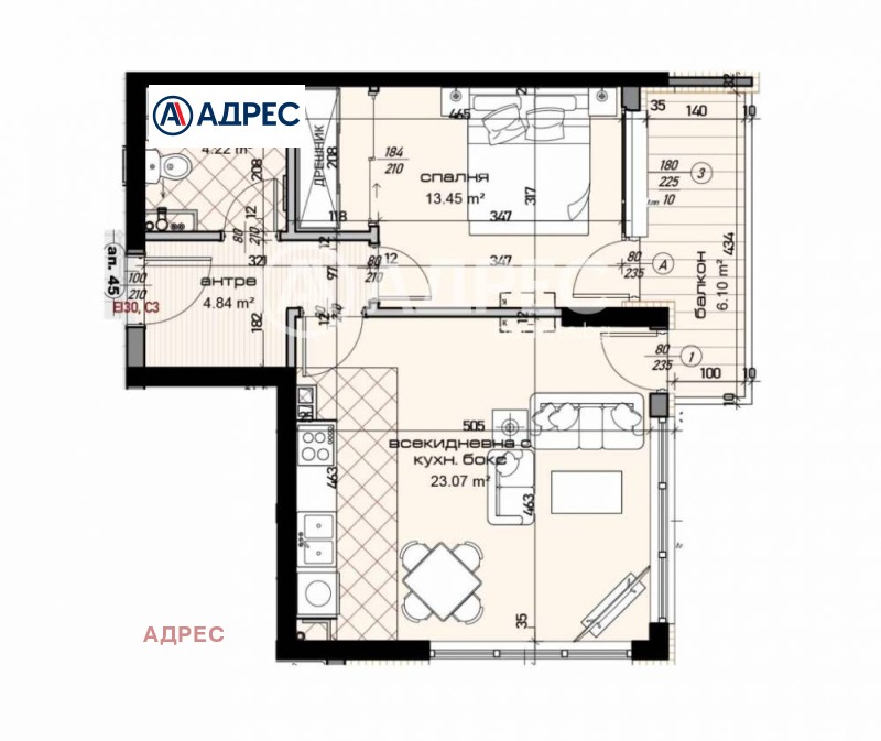 De vânzare  1 dormitor Varna , Mladost 1 , 76 mp | 51541445
