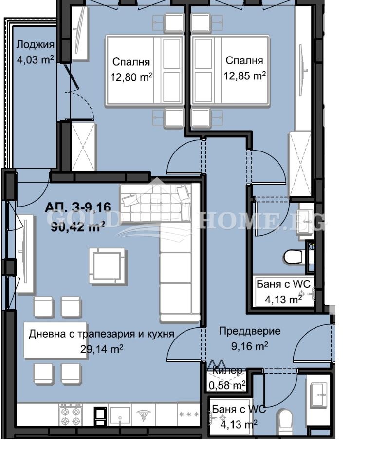 Till salu  2 sovrum Plovdiv , Hristo Smirnenski , 113 kvm | 62387996 - bild [2]