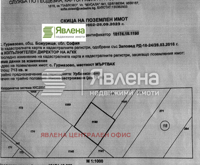 Продава ПАРЦЕЛ, с. Гурмазово, област София област, снимка 1 - Парцели - 49069173