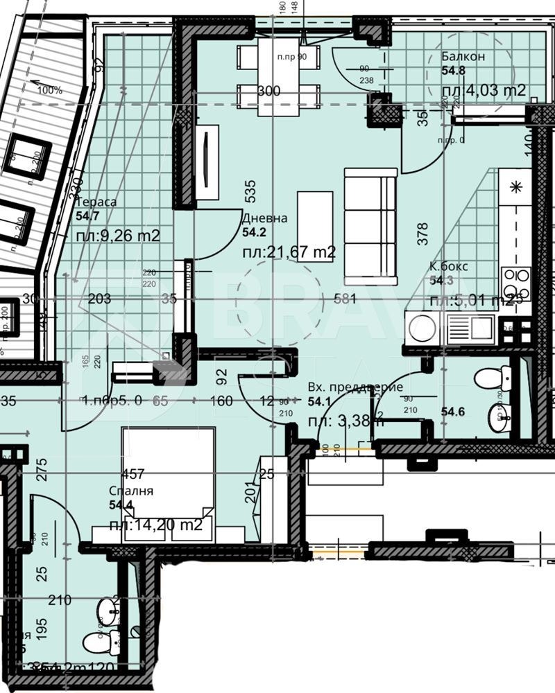 Satılık  1 yatak odası Plovdiv , Karşiyaka , 98 metrekare | 55931812 - görüntü [2]
