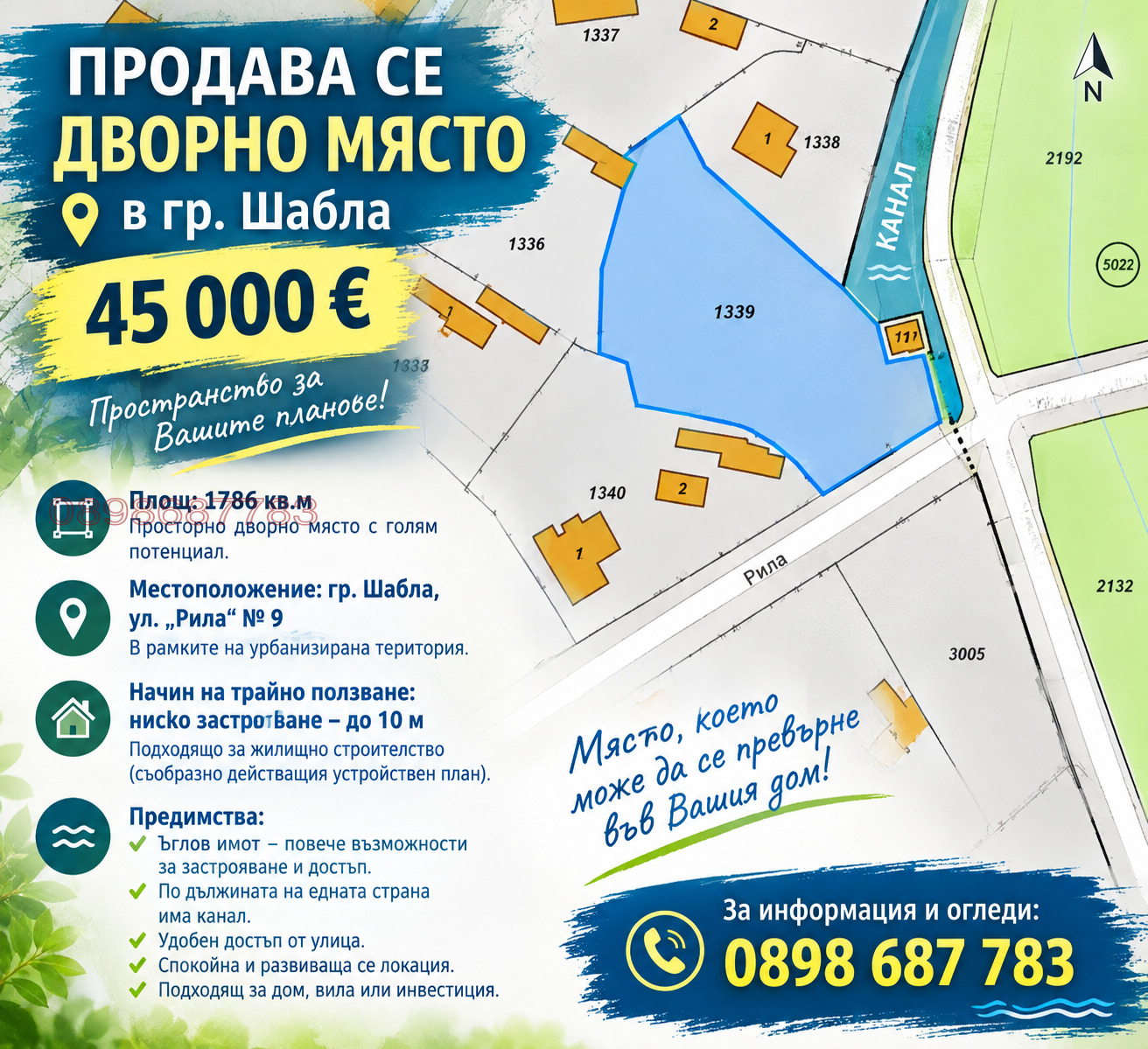 Продава ПАРЦЕЛ, гр. Шабла, област Добрич