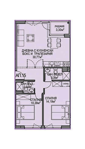 Продава 3-СТАЕН, гр. София, Обеля 2, снимка 3 - Апартаменти - 55846409