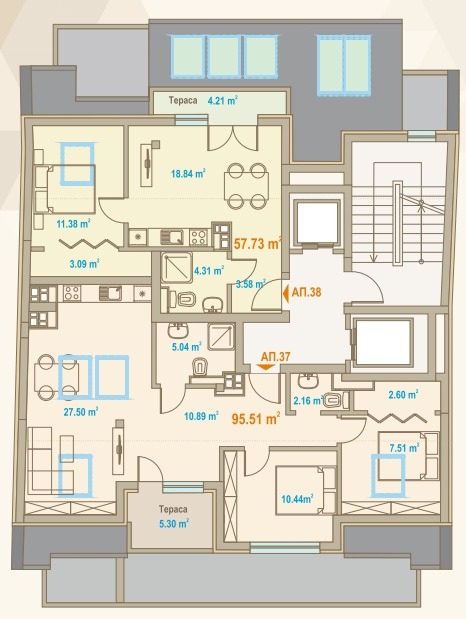 Продава 2-СТАЕН, гр. София, Зона Б-19