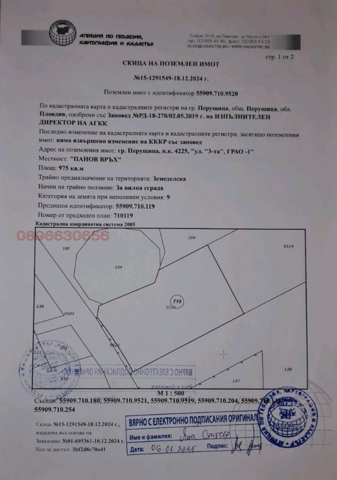 Продава ПАРЦЕЛ, гр. Перущица, област Пловдив