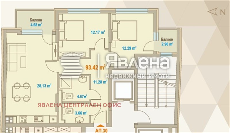 Продава 3-СТАЕН, гр. София, Зона Б-5, снимка 2 - Апартаменти - 53169417