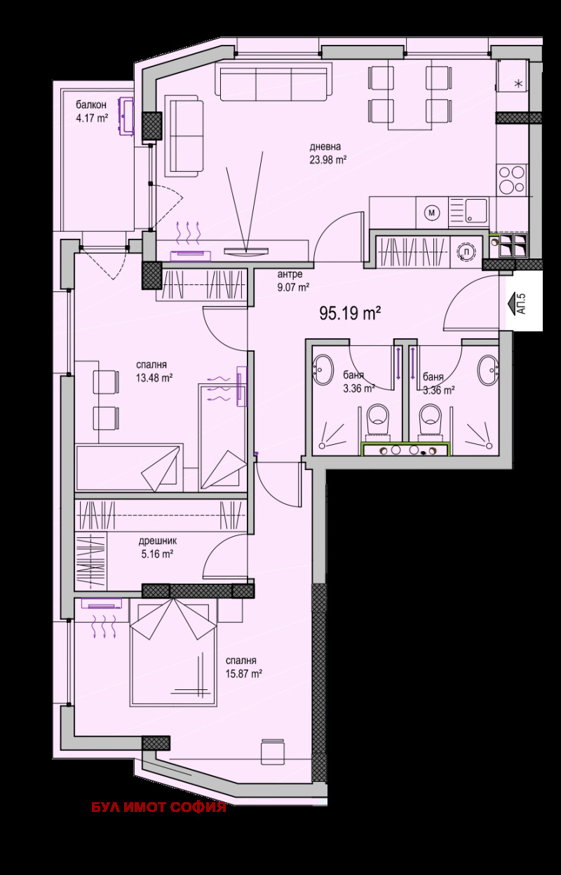 De vânzare  2 dormitoare Sofia , Ovcia cupel , 112 mp | 59906786 - imagine [2]