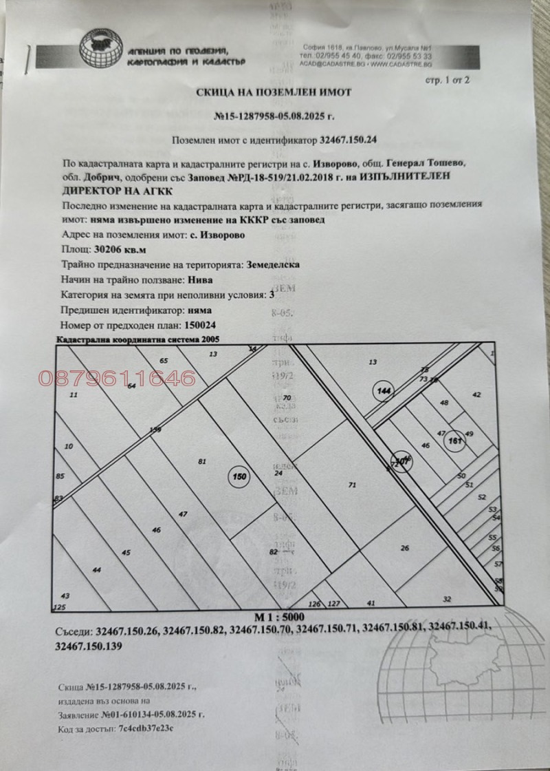 Продава  Земеделска земя област Добрич , гр. Генерал Тошево , 30 дка | 68023804
