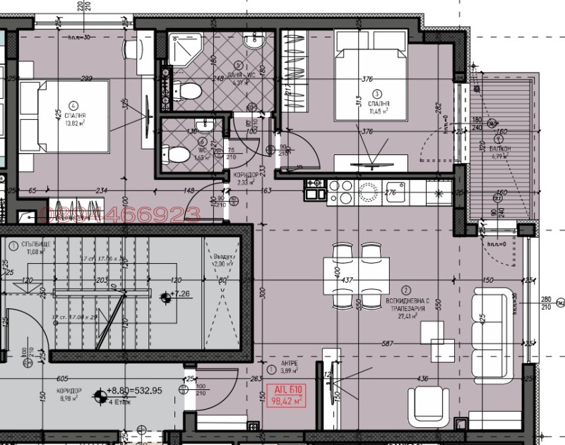 Продаја  2 спаваће собе Софија , Левски В , 103 м2 | 33808440 - слика [3]