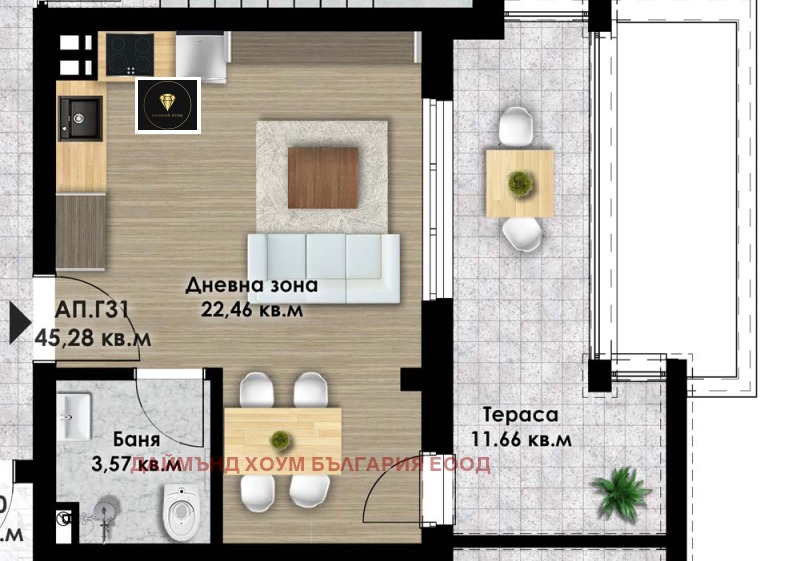 Na prodej  Studio Plovdiv , Komatevsko šose , 52 m2 | 66837936 - obraz [2]