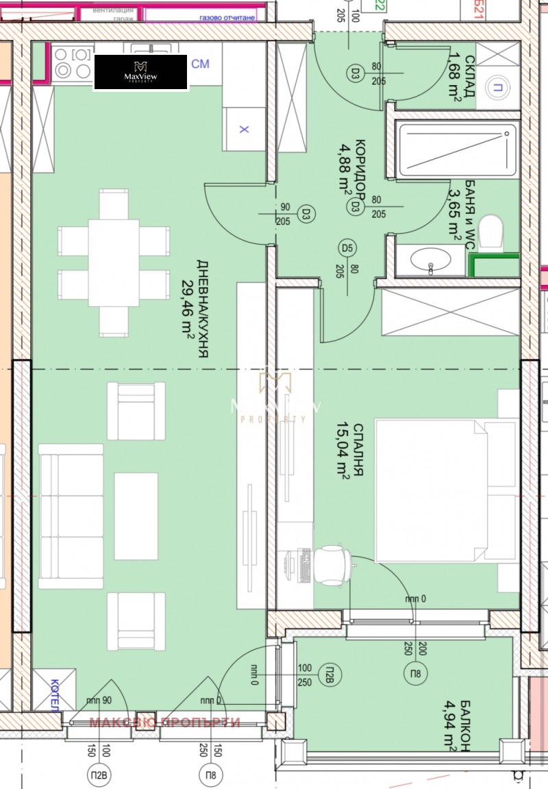 En venta  1 dormitorio Sofia , Malinova dolina , 87 metros cuadrados | 75985762 - imagen [3]