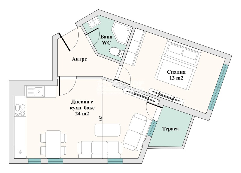 Til salgs  1 soverom Plovdiv , Karsjijaka , 68 kvm | 88453342 - bilde [2]