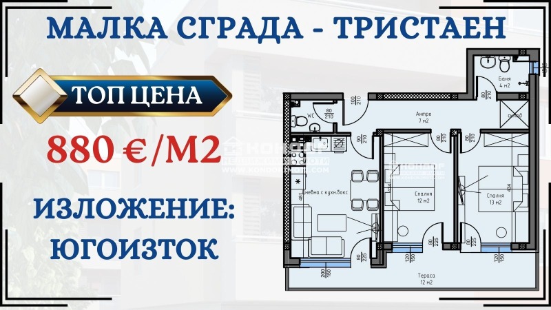 На продаж  2 спальні Пловдив , Остромила , 89 кв.м | 91016715