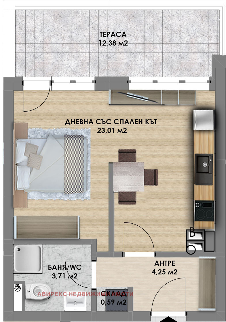 Продава  1-стаен град Пловдив , Христо Смирненски , 62 кв.м | 45314680 - изображение [2]