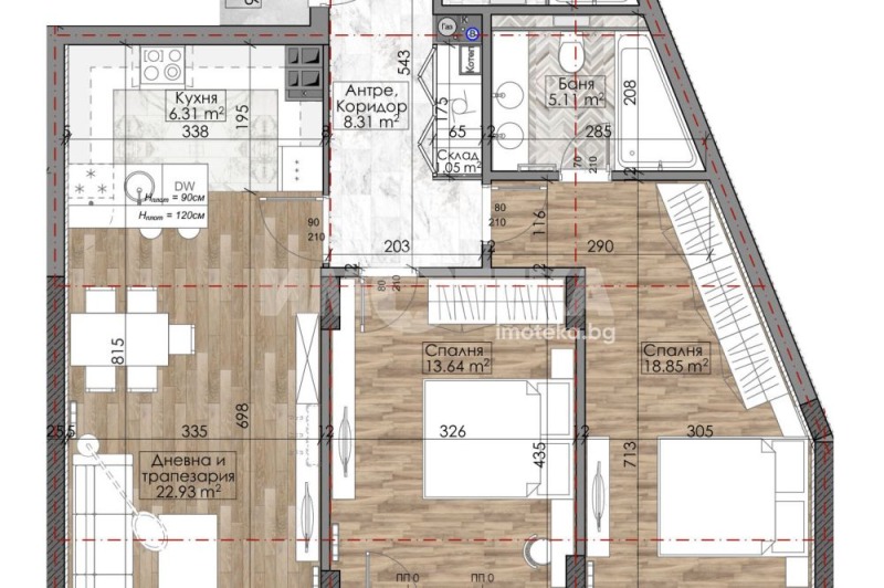 Продава 3-СТАЕН в град София, Гоце Делчев - 109 кв.м / 317 028 € » 620 052.87 лв., ИМОТЕКА