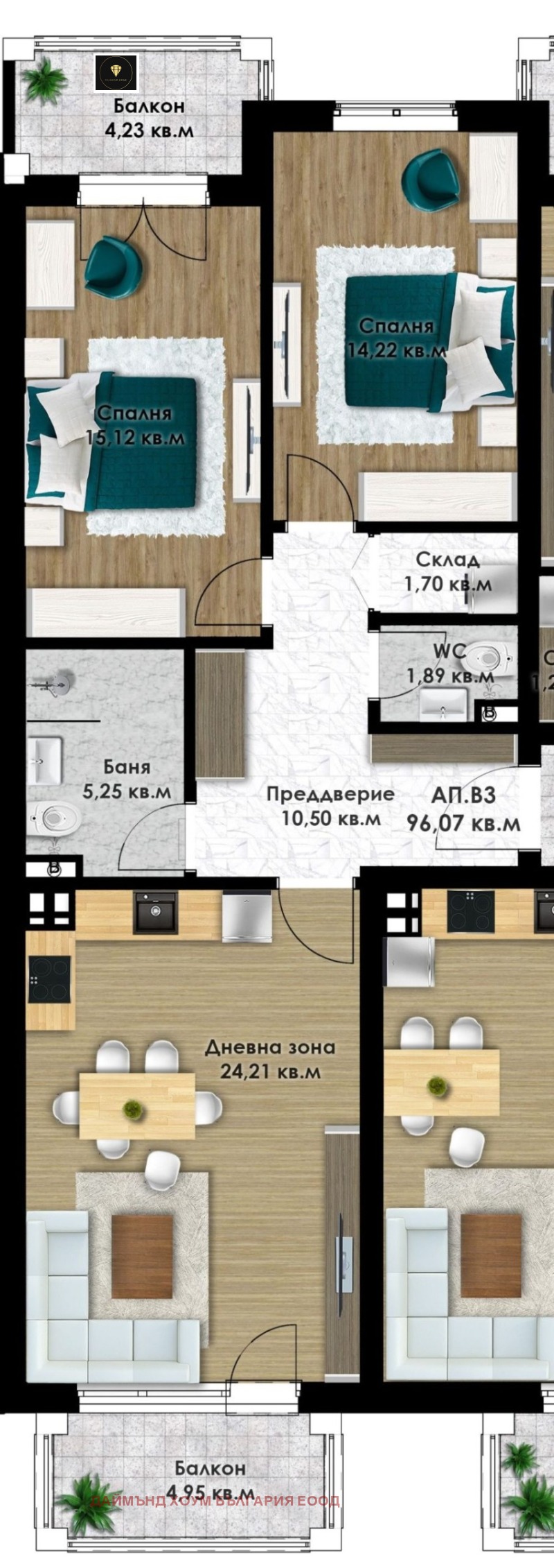 Продава 3-СТАЕН, гр. Пловдив, Коматевско шосе, снимка 2 - Aпартаменти - 48441822