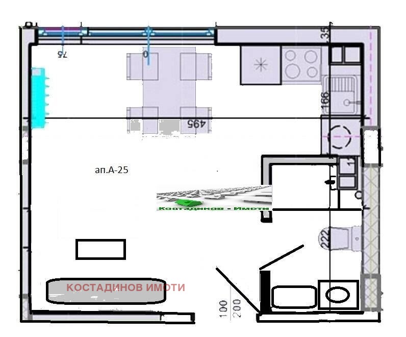 Zu verkaufen  Studio Plowdiw , Hristo Smirnenski , 32 qm | 74712696 - Bild [3]