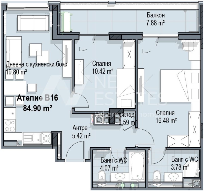 Продава 3-СТАЕН, гр. София, Кръстова вада, снимка 6 - Aпартаменти - 47786858