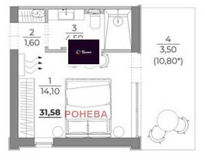 Продава 1-СТАЕН, гр. Варна, к.к. Чайка, снимка 5 - Aпартаменти - 47967420