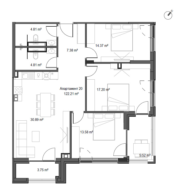 Satılık  3 yatak odası Sofia , Manastirski livadi , 146 metrekare | 89707576 - görüntü [2]