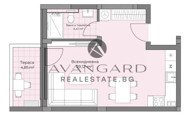 Na prodej  Studio Plovdiv , Ostromila , 52 m2 | 96446630 - obraz [2]