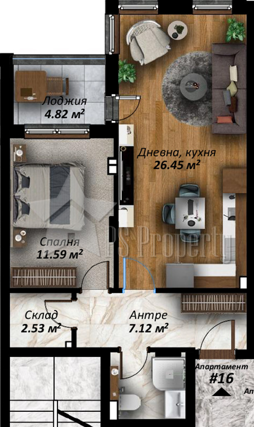 Eladó  1 hálószoba Stara Zagora , Ajazmoto , 83 négyzetméter | 10275089 - kép [2]