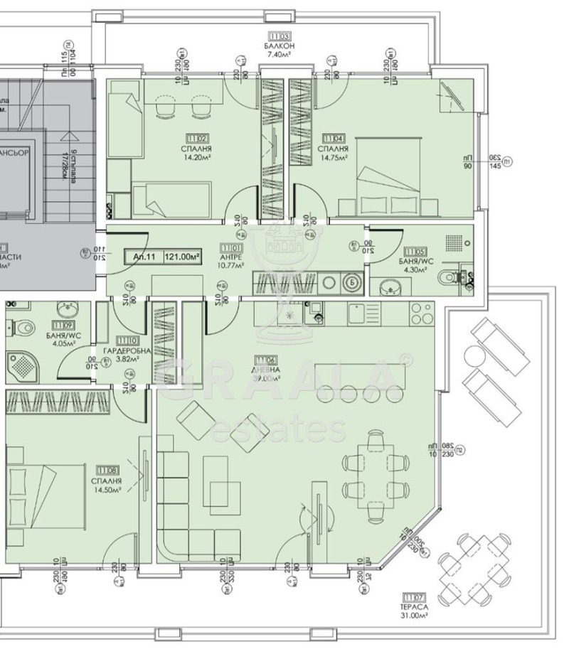 Продава  4-стаен град София , Кръстова вада , 158 кв.м | 11454390 - изображение [2]