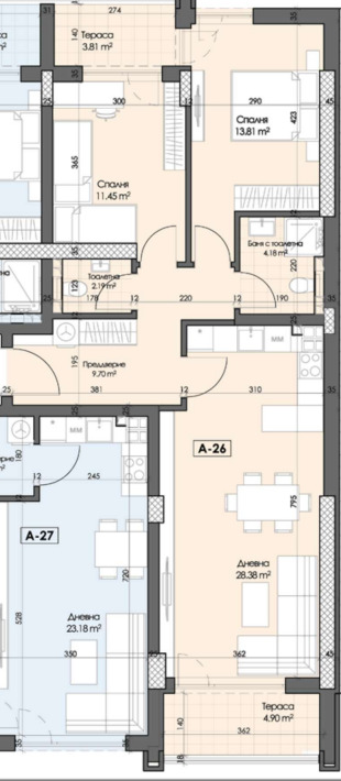 Na prodej  2 ložnice Plovdiv , Industrialna zona - Sever , 113 m2 | 37206161