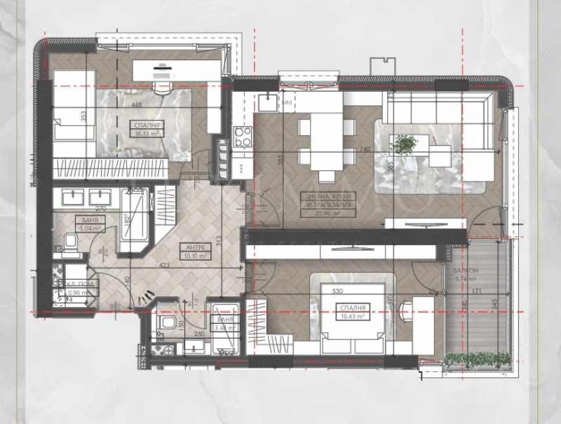 En venta  2 dormitorios Sofia , Mladost 3 , 123 metros cuadrados | 11323130 - imagen [2]