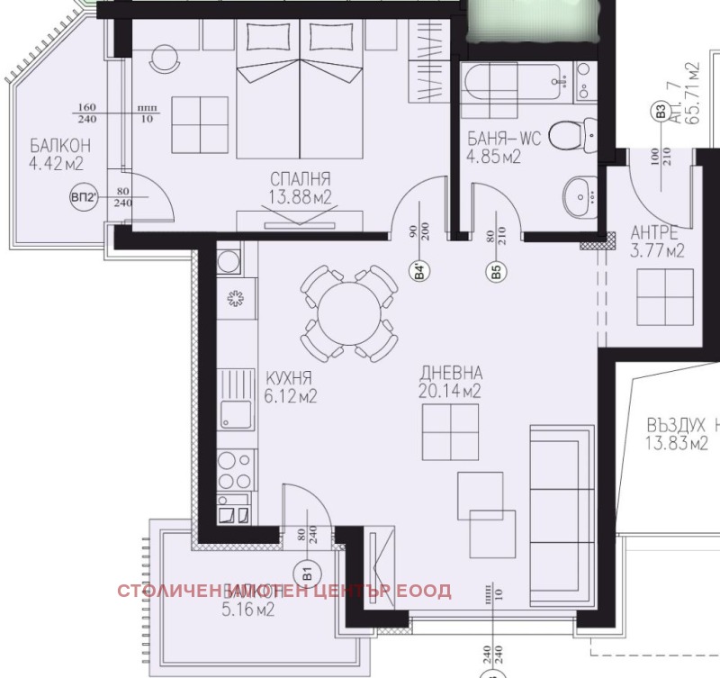 Na prodej  1 ložnice Sofia , Dragalevci , 80 m2 | 14239407 - obraz [3]