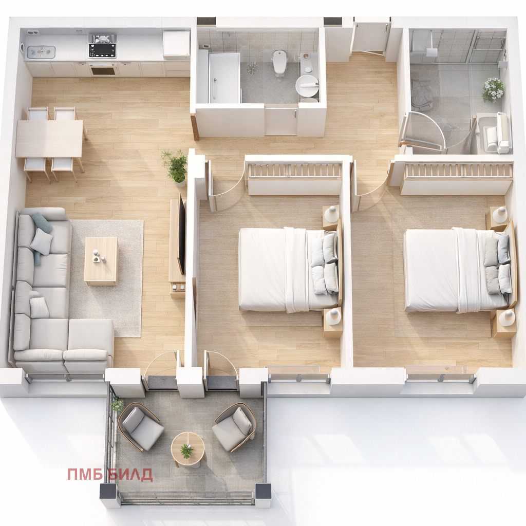 Продава 3-СТАЕН, гр. Пловдив, Прослав, снимка 2 - Апартаменти - 51605312
