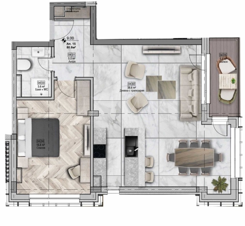 Дава под наем 2-СТАЕН, гр. София, Горна баня, снимка 13 - Апартаменти - 52711094