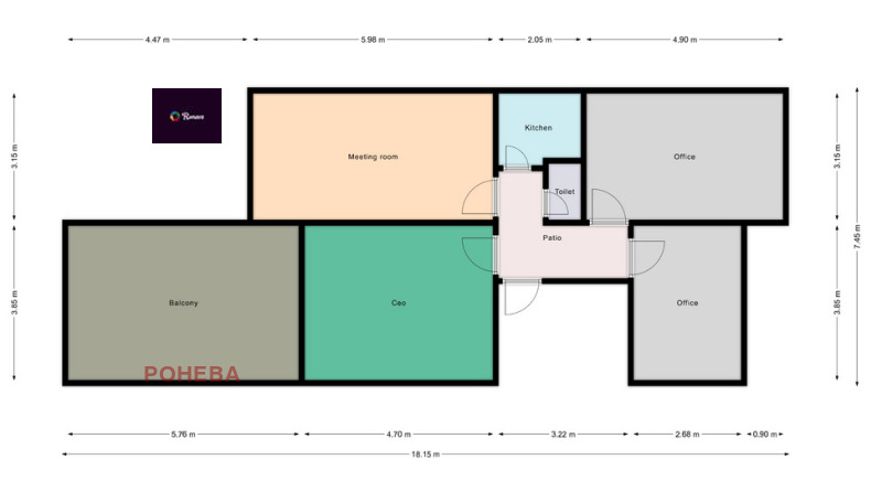 Дава под Наем ОФИС в град Варна, Левски 1 - 120 кв.м / 770 € » 1 505.99 лв., РОНЕВА
