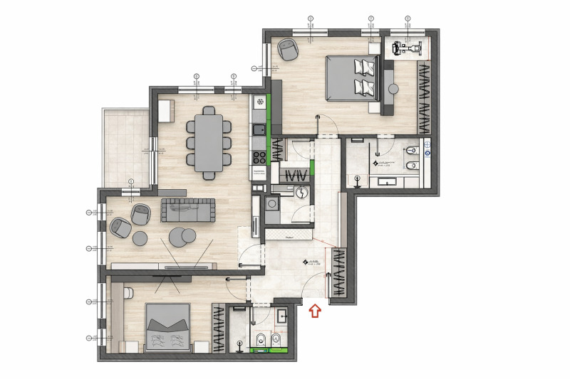 Дава под наем 3-СТАЕН, гр. София, Лозенец, снимка 16 - Апартаменти - 53521546