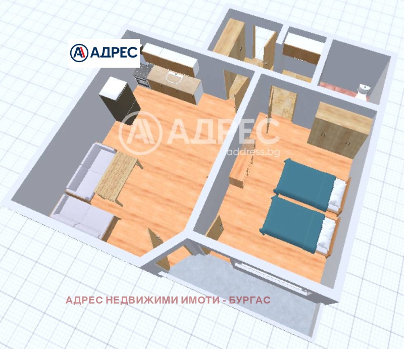 Издаје се  1 спаваћа соба Бургас , Славејков , 58 м2 | 57819726 - слика [5]