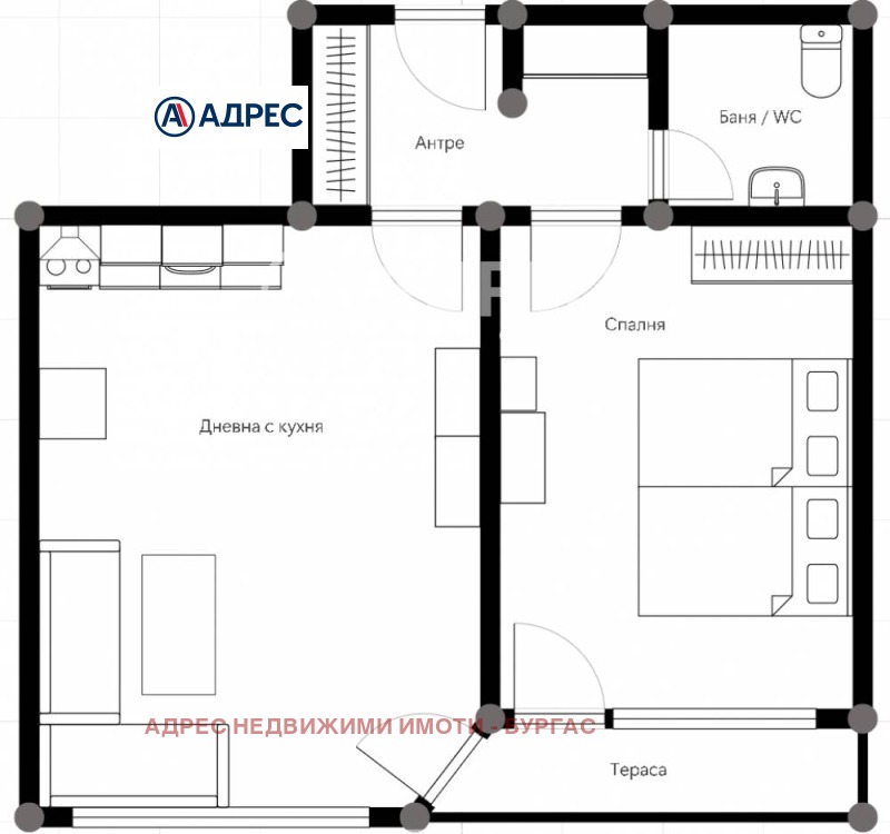 Издаје се  1 спаваћа соба Бургас , Славејков , 58 м2 | 57819726 - слика [4]