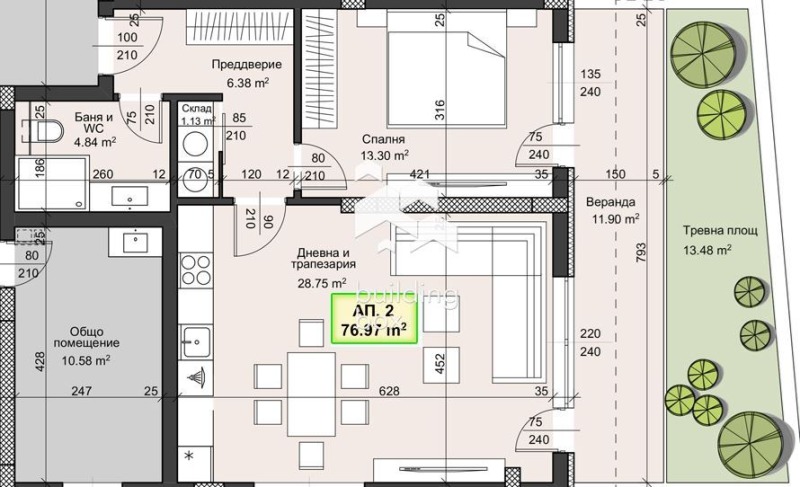 Vuokrattavana  1 makuuhuone Plovdiv , Hristo Smirnenski , 94 neliömetriä | 64106502 - kuva [9]