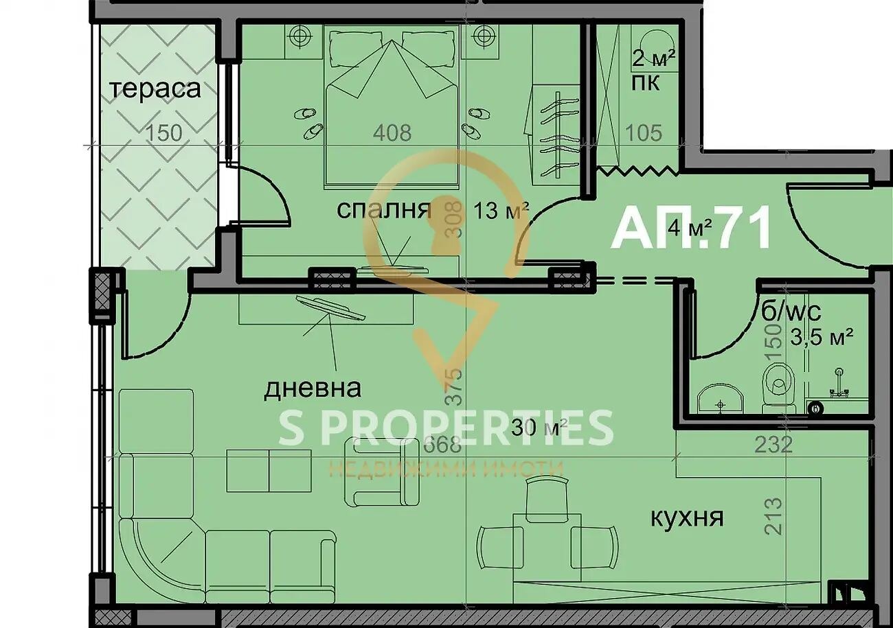 Дава под наем 2-СТАЕН, гр. Варна, Бриз, снимка 14 - Апартаменти - 53994844