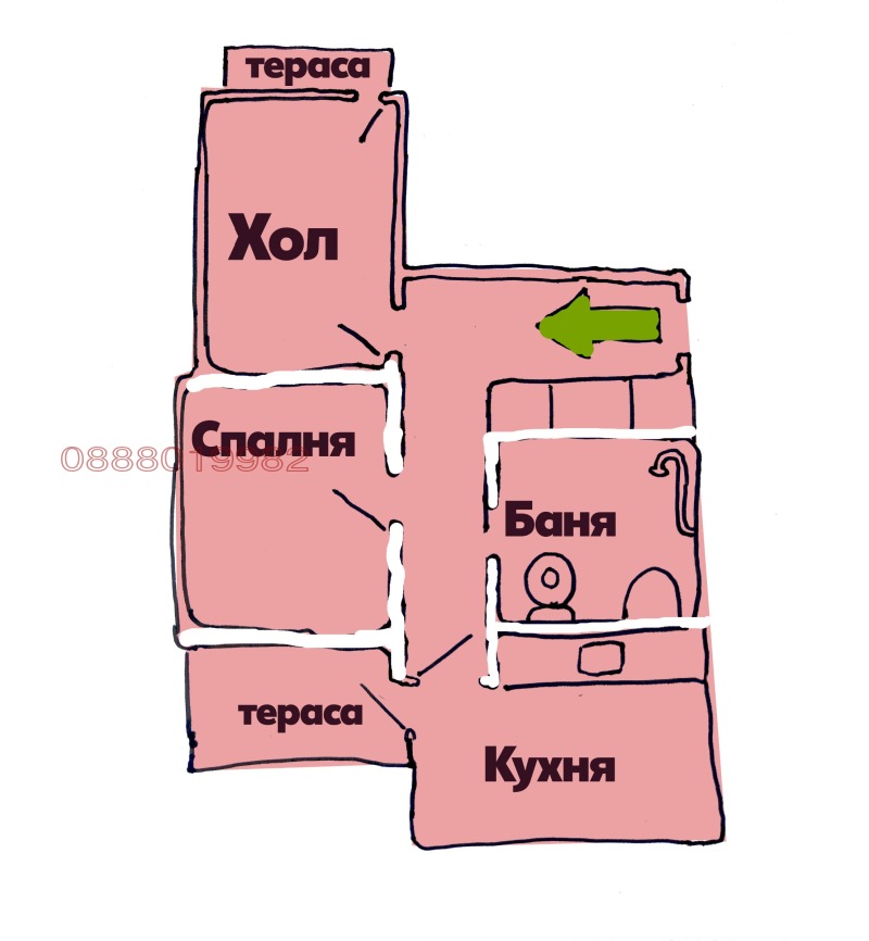 Til leje  1 soveværelse Sofia , Hadzhi Dimitar , 67 kvm | 47564295 - billede [7]