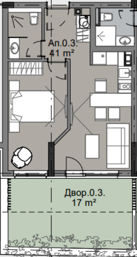 Дава под наем 3-СТАЕН, гр. София, Кръстова вада, снимка 2 - Апартаменти - 53971384
