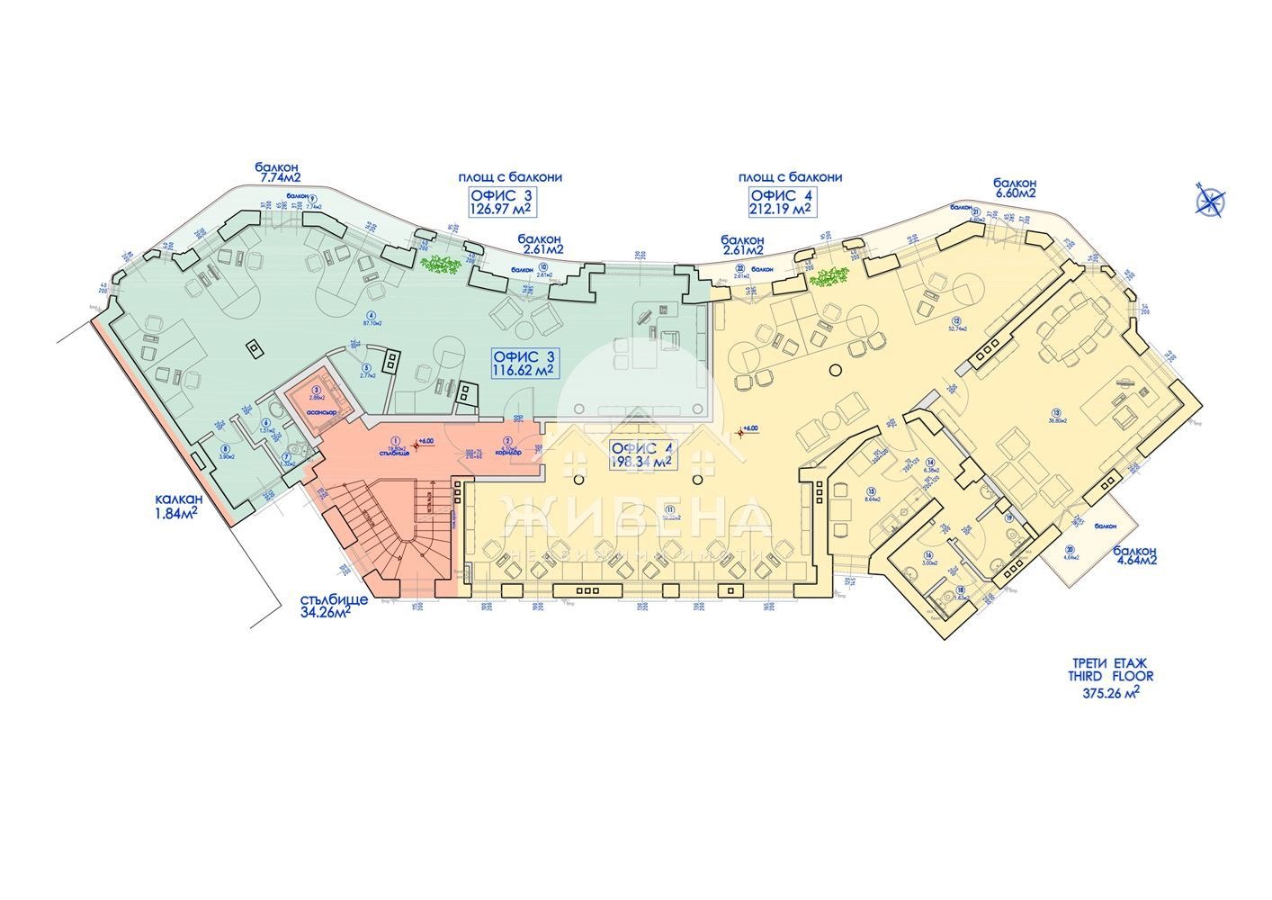 Дава под наем ОФИС, гр. Варна, Операта, снимка 2 - Офиси - 54344855