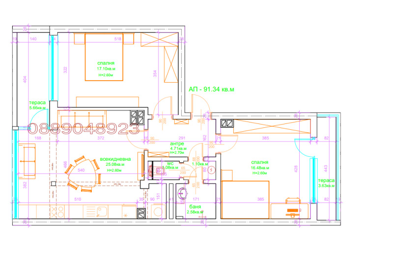 Дава под наем 3-СТАЕН, гр. Варна, Център, снимка 17 - Апартаменти - 52783228